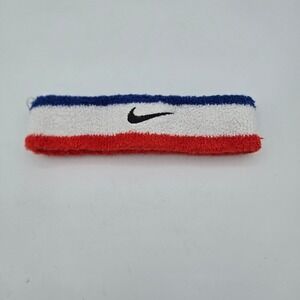 Nike Headband Red White Blue Terry Cloth Athletic Sportswear